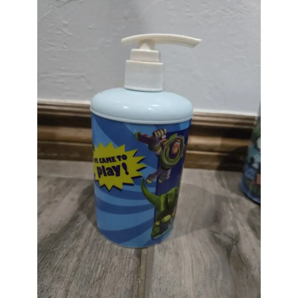 VTG Toy Story Buzz & Woody Kids Bathroom Set: Soap Dispenser & Toothbrush NOS